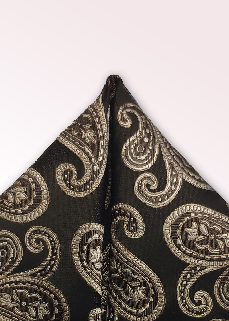 Sciarpa Cavalier con motivo Paisley Nero