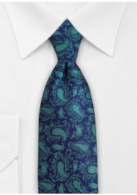 Cravatta paisley blu verde