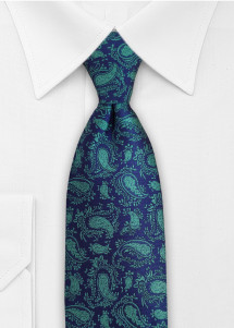Cravatta paisley blu verde