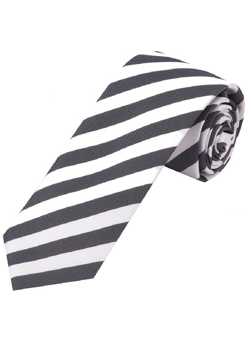 Cravatta a righe a blocchi bianco perla grigio