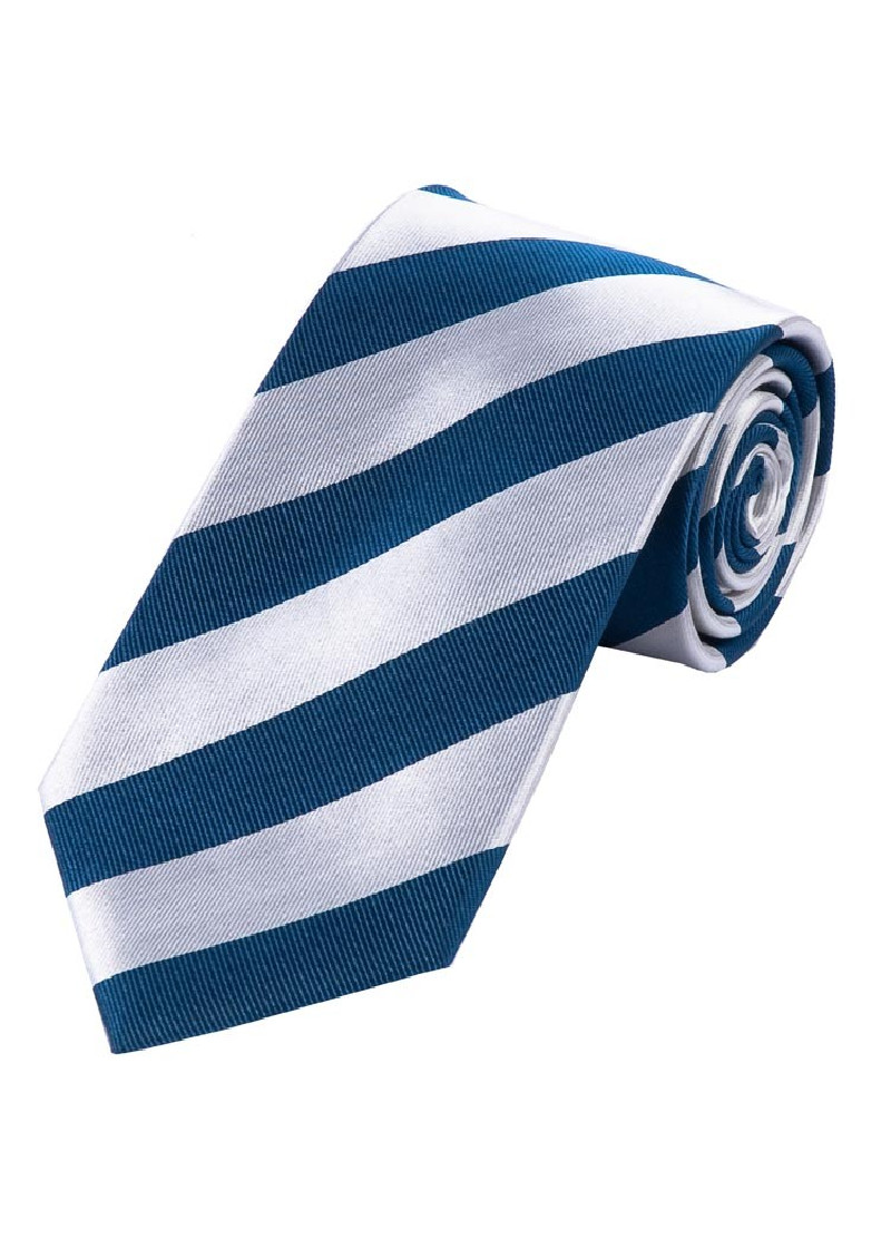 Cravatta business a righe blu opaco bianco perla