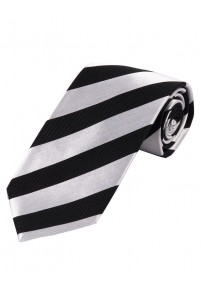 Cravatta a righe nere profonde bianco perla