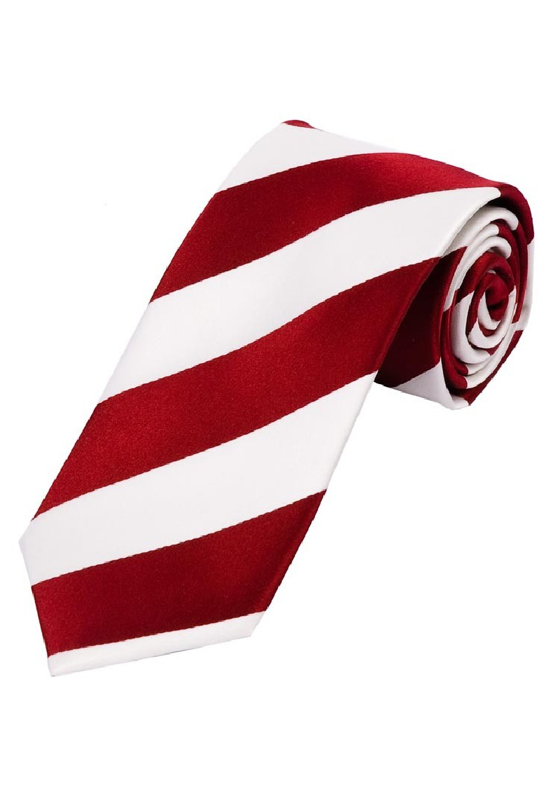 Cravatta a righe a blocchi bianco perla rosso
