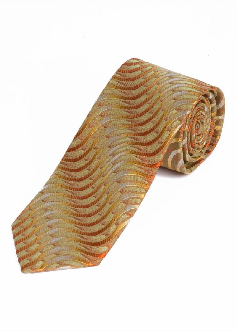 Cravatta con motivo a onde giallo oro