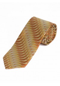 Cravatta stretta con motivo a onde giallo oro