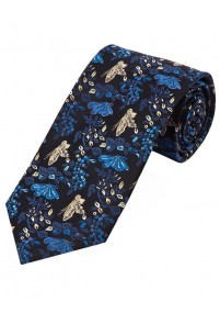 Modische Krawatte Rankenmuster schwarz und blau