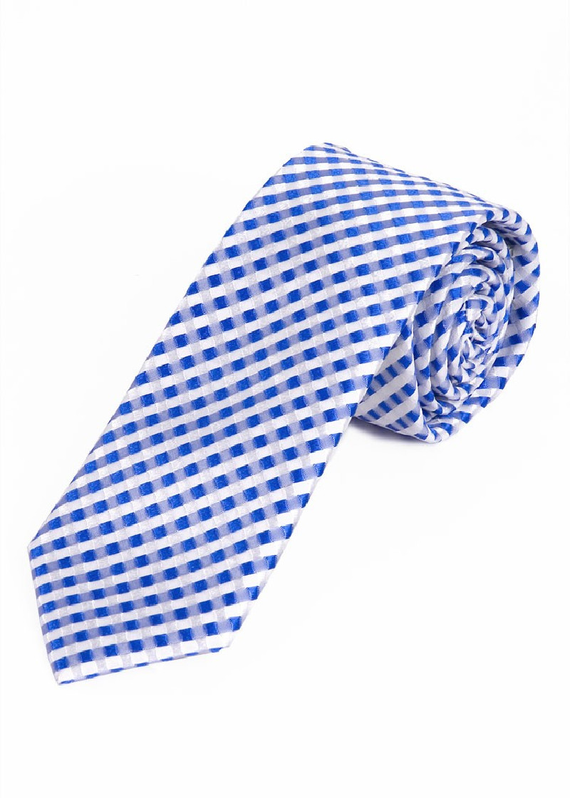 Cravatta elegante con struttura a reticolo blu