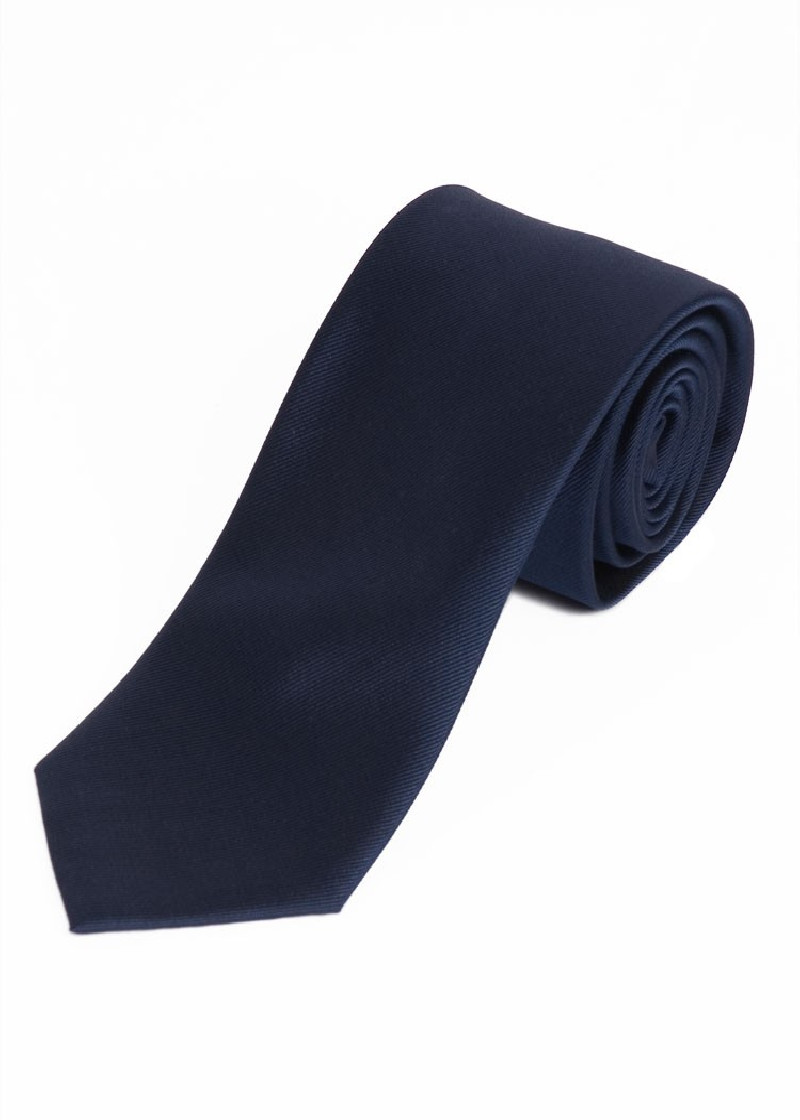Cravatta in raso di seta tinta unita blu navy
