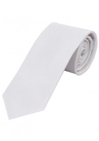 Cravatta in raso di seta tinta unita bianca