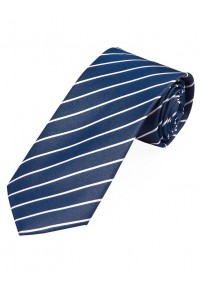 Krawatte dünne Streifen dunkelblau perlweiß