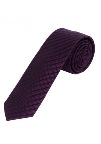Schmale Krawatte dünne Streifen nachtschwarz violett