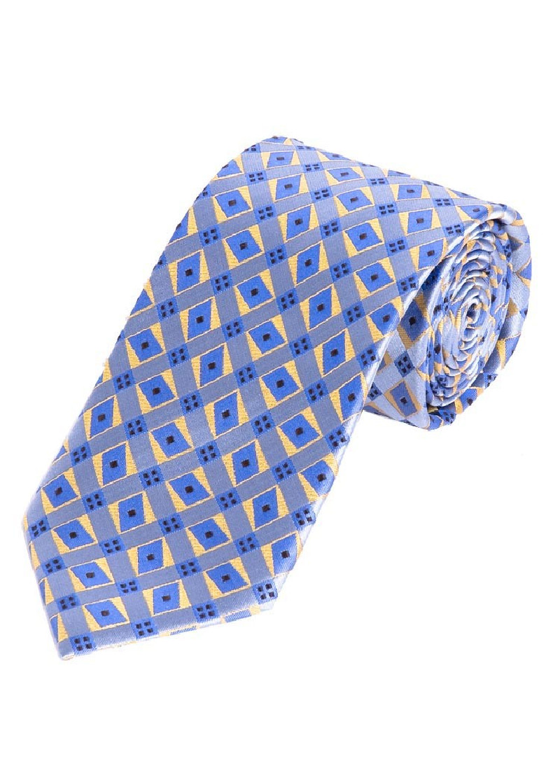Cravatta ornamenti quadrati blu cielo