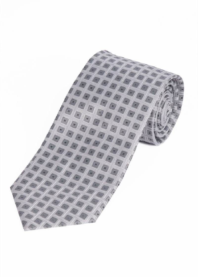 Cravatta grigio chiaro ornamenti quadrati