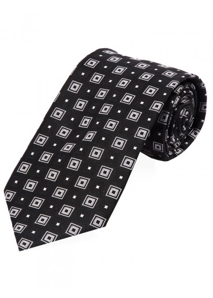 Businesskrawatte tiefschwarz Viereck-Ornamente