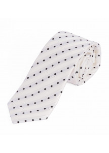 Cravatta uomo a pois bianco perla