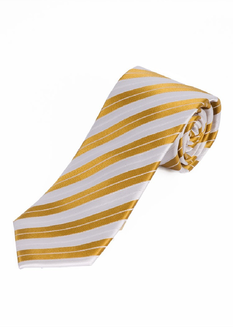 Cravatta a righe Bianco perla Giallo oro