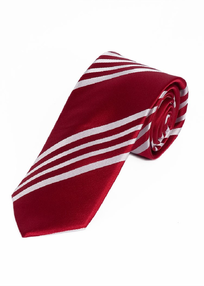 Cravatta a righe media rosso bianco neve