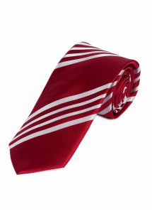 Cravatta a righe media rosso bianco neve