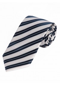 Cravatta a righe Bianco neve Blu notte