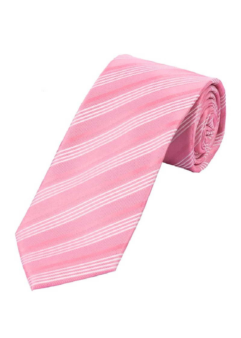 Cravatta a righe bianco rosato