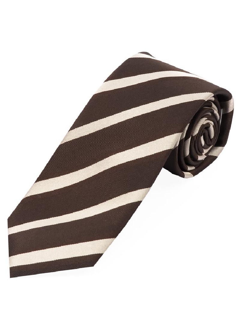 Cravatta a righe marrone cioccolato beige