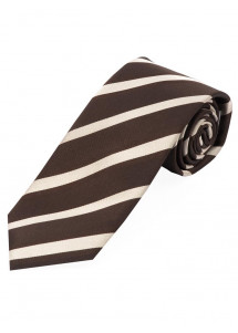 Cravatta a righe marrone cioccolato beige