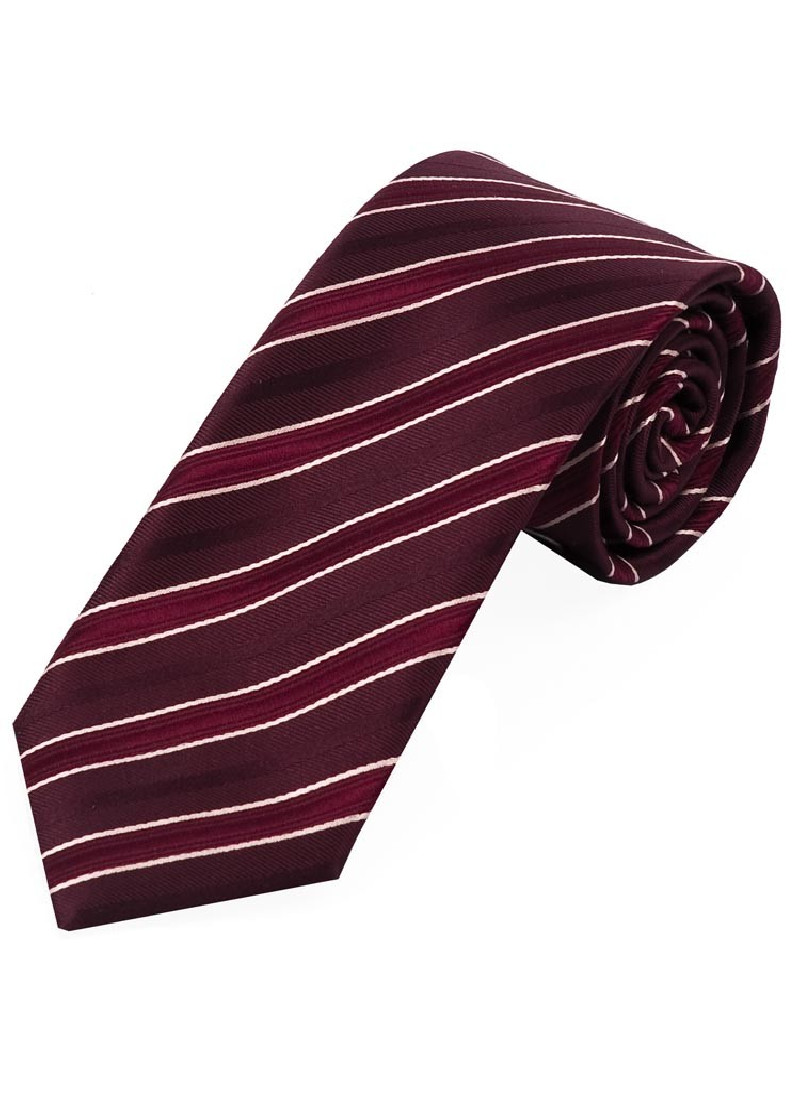 Cravatta da uomo a righe Vino Rosso Neve Bianco