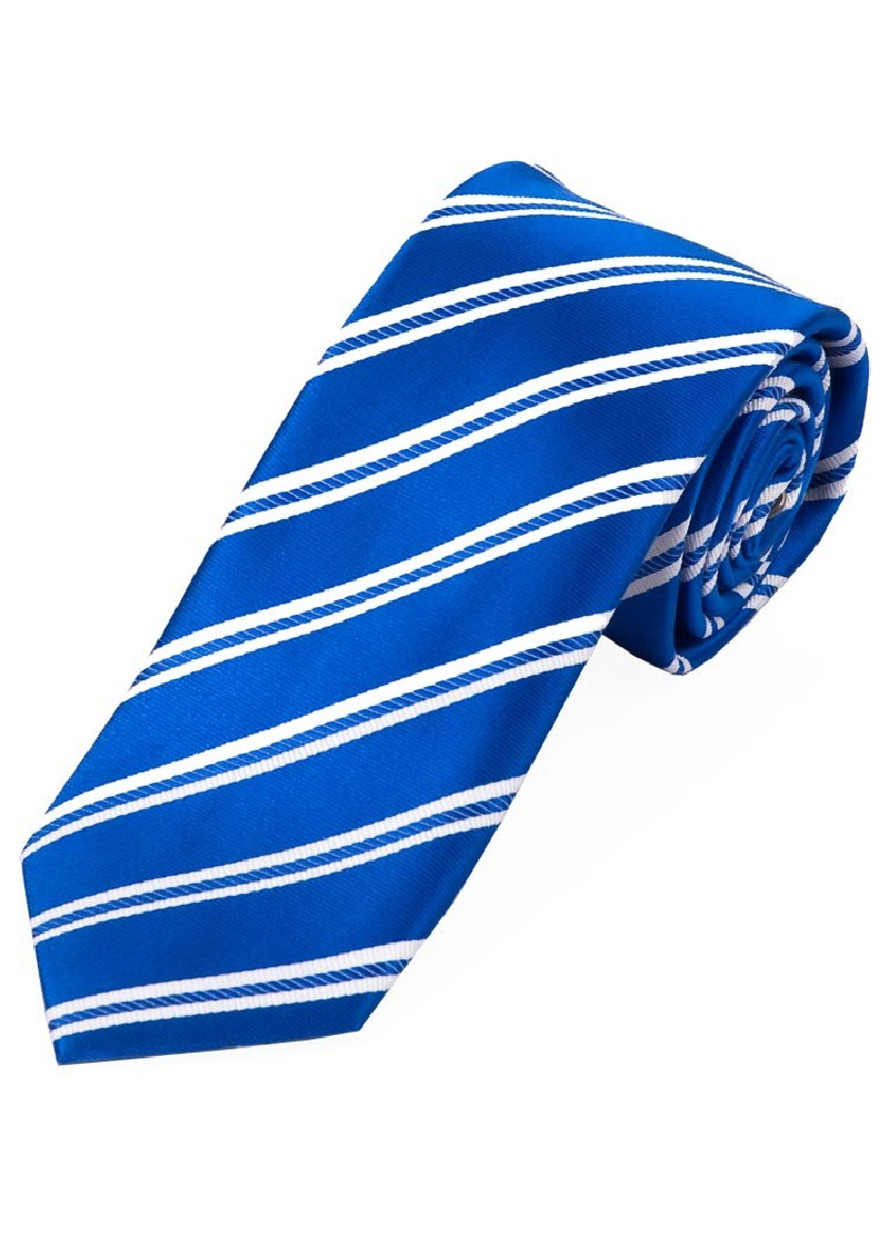 Cravatta business a righe blu reale bianco neve