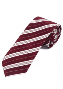 Cravatta uomo a righe Bordeaux Bianco