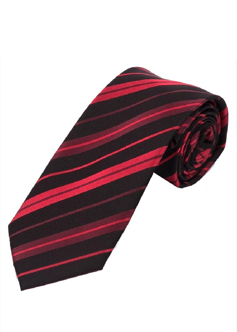 Cravatta business a righe nero inchiostro rosso