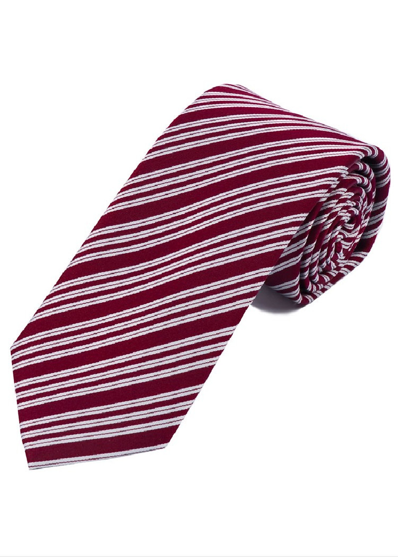 Cravatta a righe bordeaux bianco perla