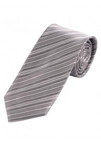 Cravatta a righe sottili argento perlato...