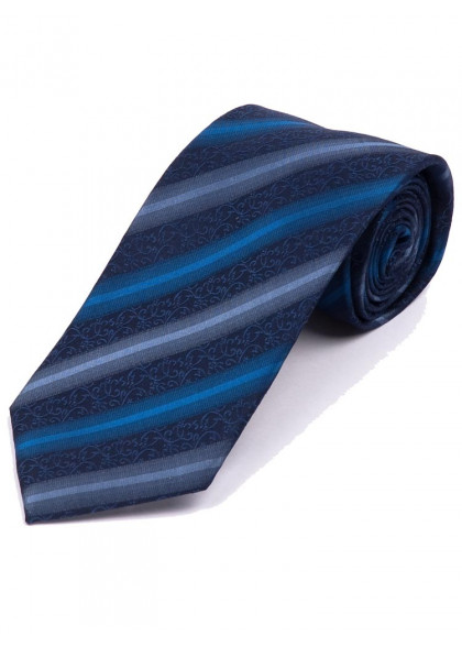 Businesskrawatte florales Muster Linien blau