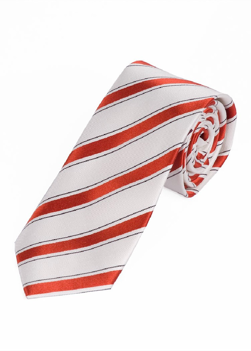 Cravatta business con design a righe bianco rosso