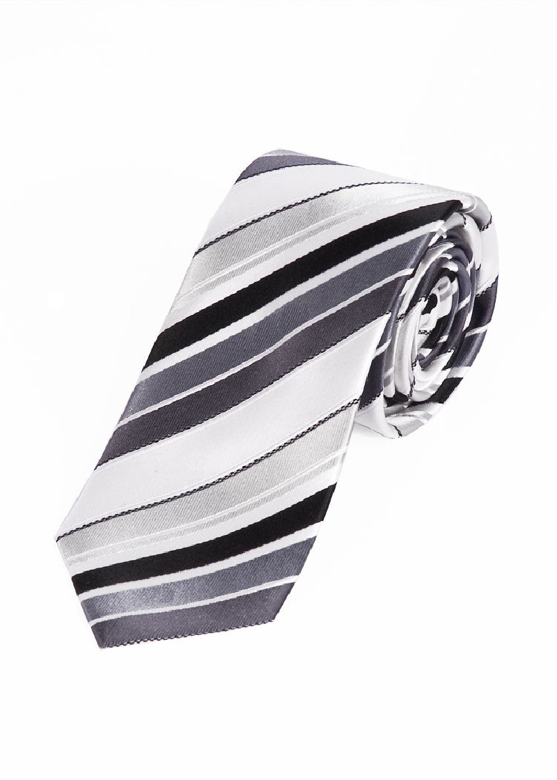 Cravatta elegante a righe bianco nero grigio