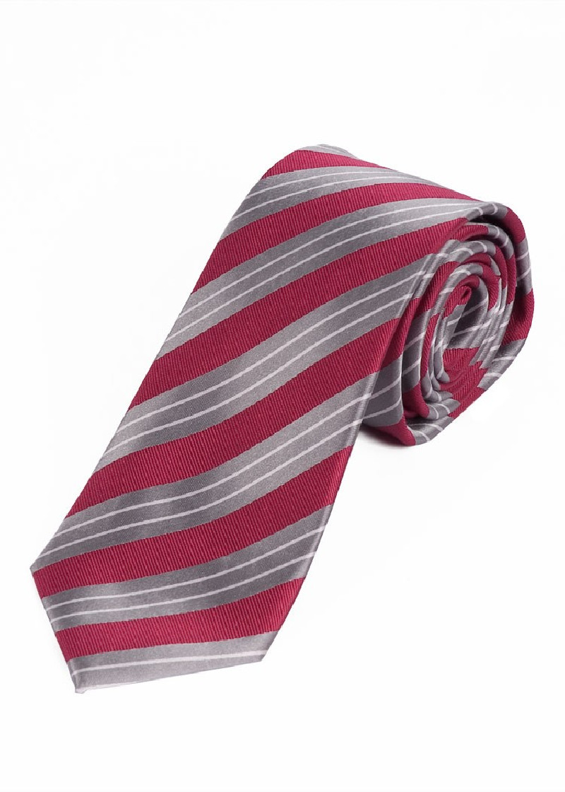 Cravatta con decoro a righe di stile Rosso argento