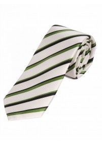 Krawatte edles Streifen-Dessin weiß teerschwarz edelgrün