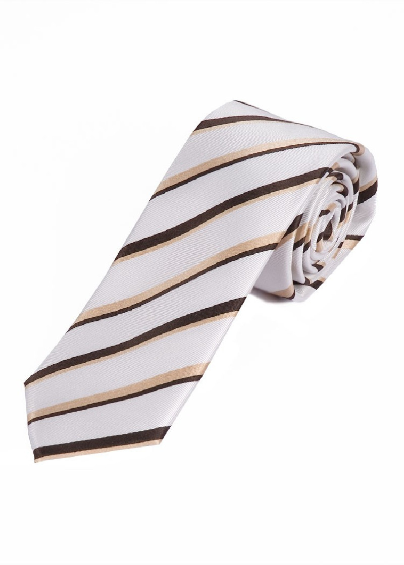 Cravatta elegante a righe bianco cioccolato