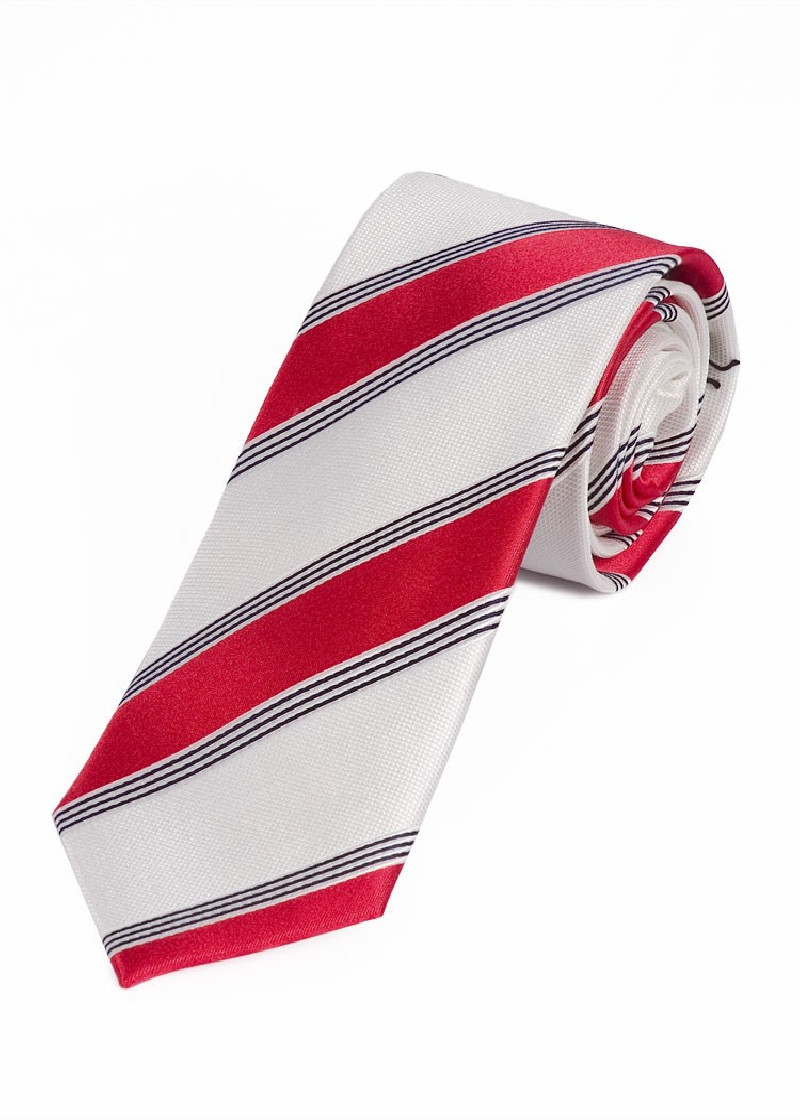 Cravatta a righe raffinate bianco rosso nero