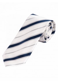 Cravatta elegante a righe bianco navy...