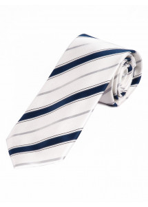 Cravatta elegante a righe bianco navy...