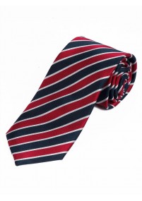 Cravatta a righe discrete rosso blu navy...