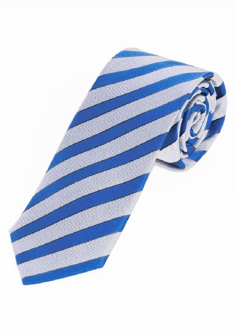 Cravatta a righe raffinate bianco blu oltremare