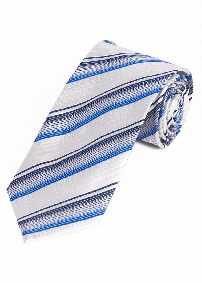 Cravatta da uomo con motivo a righe bianche e blu