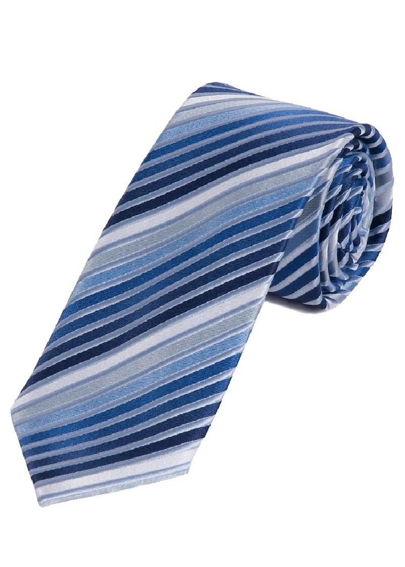 Cravatta a righe azzurro perla bianco blu navy