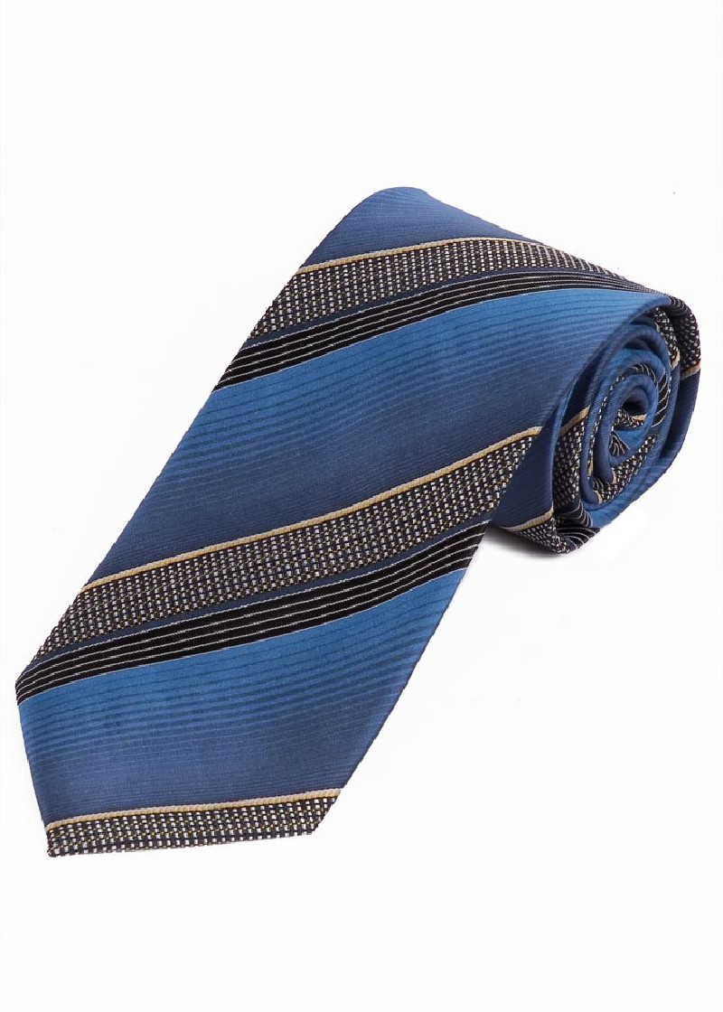 Cravatta alla moda a righe Ink Black Blue Beige