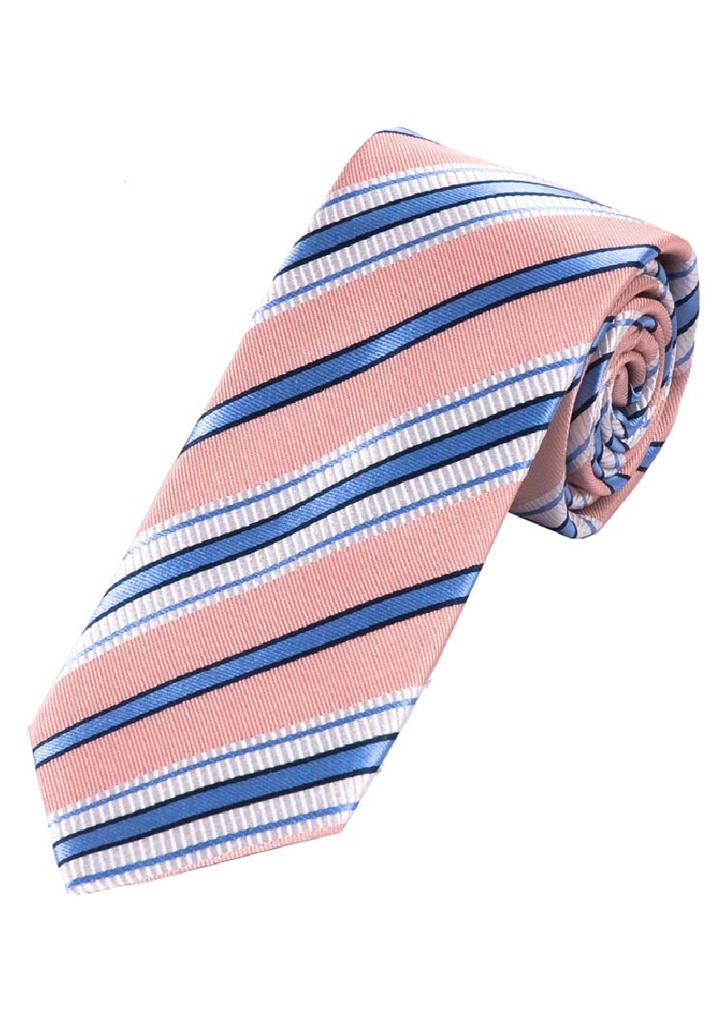 Cravatta alla moda a righe Rosé White Sky Blue