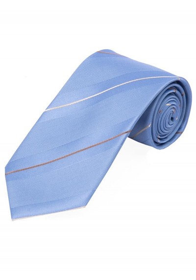 Stylische Krawatte gestreift himmelblau weiß dunkelbraun