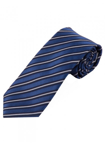 Krawatte topmodisches Streifendesign  royal marineblau weiß