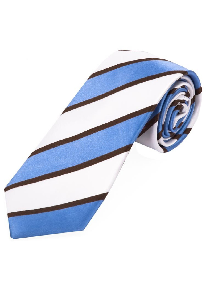 Cravatta da uomo con design a righe bianco azzurro